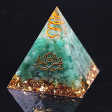 Reiki Pyramid~Natural Green Aventurine Tumbled Stones Orgone Pyramid Enhance Courage Crystal Gemstone Healing Emf Protect