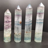 Natural Pink Purple green fluorite crystal point Healing Stone Hexagonal Prisms crystals towers 105-125mm Home Decoration Chakra