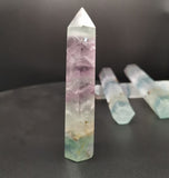 Natural Pink Purple green fluorite crystal point Healing Stone Hexagonal Prisms crystals towers 105-125mm Home Decoration Chakra