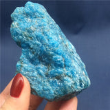 Crystal Healing~Natural  Raw Blue Apatite Rough Stones Crystal gravel Minerals and Stones Rough Gemstone Specimen 1pcs