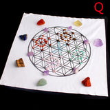 Crystal Set~Natural Stone Set 7Chakra Crystal Healing Meditation Grids Altar Cloth Flower of Life Assorted Chips Balancing Energy Gift Decor