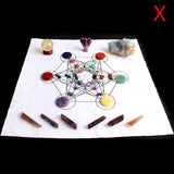 Crystal Set~Natural Stone Set 7Chakra Crystal Healing Meditation Grids Altar Cloth Flower of Life Assorted Chips Balancing Energy Gift Decor