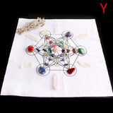 Crystal Set~Natural Stone Set 7Chakra Crystal Healing Meditation Grids Altar Cloth Flower of Life Assorted Chips Balancing Energy Gift Decor