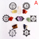 Crystal Set~Natural Stone Set 7Chakra Crystal Healing Meditation Grids Altar Cloth Flower of Life Assorted Chips Balancing Energy Gift Decor