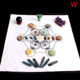 Crystal Set~Natural Stone Set 7Chakra Crystal Healing Meditation Grids Altar Cloth Flower of Life Assorted Chips Balancing Energy Gift Decor