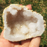 Crystal Healing~Natural agate geode crystal hole Mineral specimen contains clean crystal clusters of very beautiful small stones and crystals