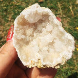 Crystal Healing~Natural agate geode crystal hole Mineral specimen contains clean crystal clusters of very beautiful small stones and crystals