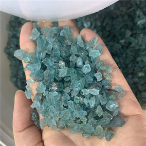 Crystal Healing~Natural blue apatite quartz crystal mineral specimen tumbled stone loose phosphorite gemstone gravel for decorative