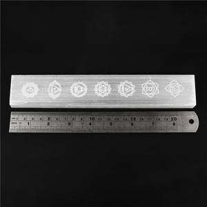 Natural crystal  7 Chakra Selenite Stick Rune Meditation Polished white Gypsum plaster Reiki Healing Stone