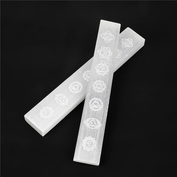 Natural crystal  7 Chakra Selenite Stick Rune Meditation Polished white Gypsum plaster Reiki Healing Stone