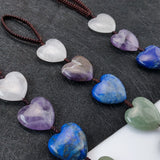 Natural hearts stone car Hanging seven chakra crystal healing Rough stone energy Ornament Mineral Specimen for Car Decor