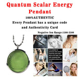 Negative Ion Bioenergy Health Pendant 304 Stainless Steel Frame Fingerprint Glass Lovers Necklace Anti Fatigue Radiation Jewelry - Necklace