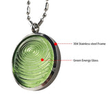 Negative Ion Bioenergy Health Pendant 304 Stainless Steel Frame Fingerprint Glass Lovers Necklace Anti Fatigue Radiation Jewelry - Necklace