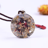 Orgonite® Pendant -Orgone Pendant Energy Garnet Necklace Orgonite Pendant Labradorite Om Yoga Healing Jewelry Crystal Necklace