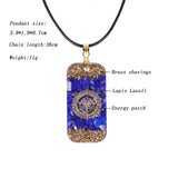 Orgonite® Pendant -Orgonite Energy Pendant Natural Lapis Lazuli Reiki Energy Necklace Mysterious Resin Chakra Stone Growth Business Amulet