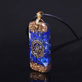 Orgonite® Pendant -Orgonite Energy Pendant Natural Lapis Lazuli Reiki Energy Necklace Mysterious Resin Chakra Stone Growth Business Amulet