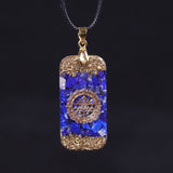 Orgonite® Pendant -Orgonite Energy Pendant Natural Lapis Lazuli Reiki Energy Necklace Mysterious Resin Chakra Stone Growth Business Amulet