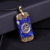 Orgonite® Pendant -Orgonite Energy Pendant Natural Lapis Lazuli Reiki Energy Necklace Mysterious Resin Chakra Stone Growth Business Amulet