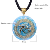 Orgonite® Pendant -Orgonite Energy Pendant Orgone Amazon Stone Necklace Horus Eye All-Seeing Eyes Devil's Eye Necklace Amulet Magnetic Jewelry