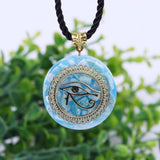 Orgonite® Pendant -Orgonite Energy Pendant Orgone Amazon Stone Necklace Horus Eye All-Seeing Eyes Devil's Eye Necklace Amulet Magnetic Jewelry