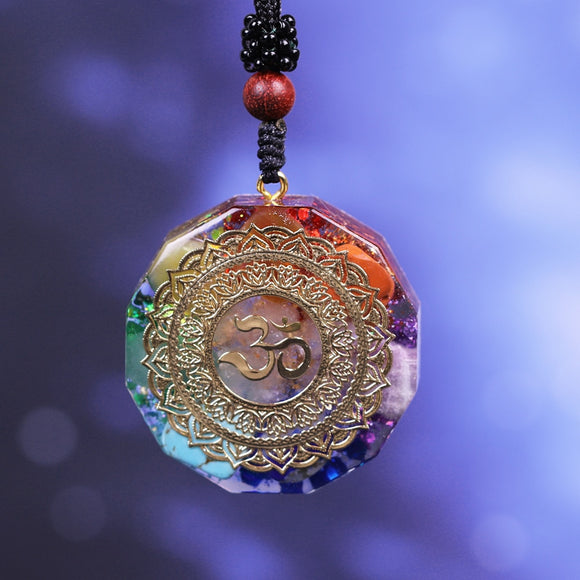 Orgonite® Pendant -Orgonite Pendant Om Symbol Necklace Chakra Healing Energy Necklace Meditation Jewelry Handmade Professional