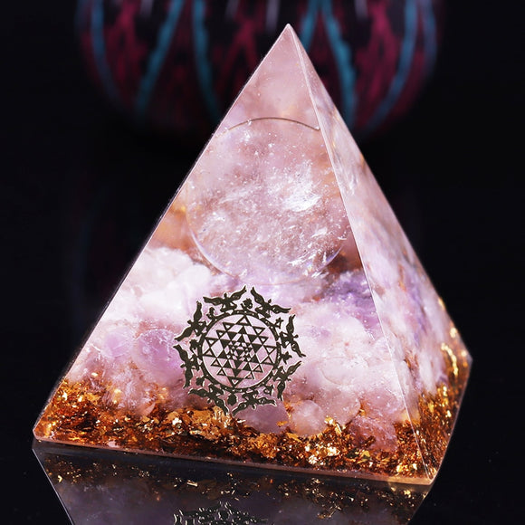 Reiki Pyramid~Orgonite Pyramid Healing Quartz Sphere Orgone Pyramid Energy Generator For Emf Protection Crystal Charging Positive