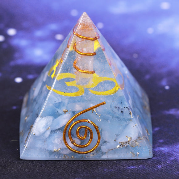 Reiki Pyramid~Orgonite Pyramid Natural stone Yoga Energy Decoration Crystal Pyramid Magic Reiki Ceremony Resin Decorative Craft Jewelry Gift