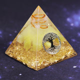 REIKI PYRAMID~Orgonite Pyramid Tree Of Life Energy The Lucky Ceregat Pyramid Energy Converter To Gather Wealth And Prosperity Resin Decor