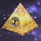 REIKI PYRAMID~Orgonite Pyramid Tree Of Life Energy The Lucky Ceregat Pyramid Energy Converter To Gather Wealth And Prosperity Resin Decor