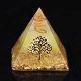 REIKI PYRAMID~Orgonite Pyramid Tree Of Life Energy The Lucky Ceregat Pyramid Energy Converter To Gather Wealth And Prosperity Resin Decor