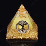 REIKI PYRAMID~Orgonite Pyramid Tree Of Life Energy The Lucky Ceregat Pyramid Energy Converter To Gather Wealth And Prosperity Resin Decor