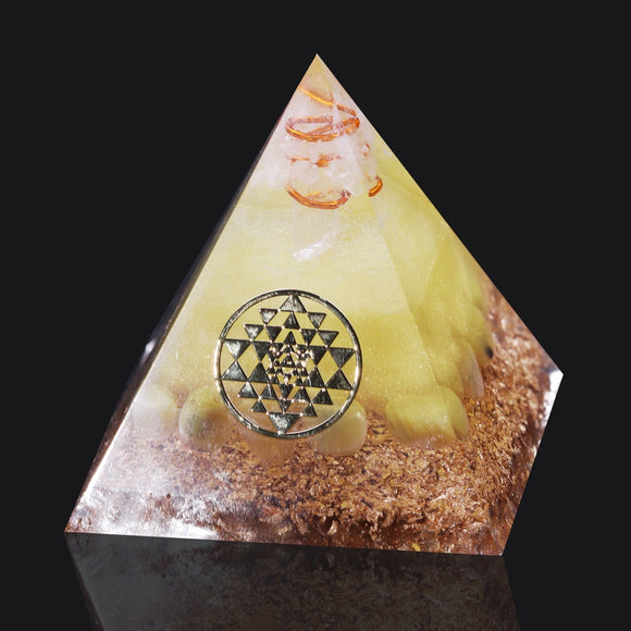 Reiki Pyramid~Orgonite Pyramid sri yantra Yoga Energy Meditation Orgone Pyramid Resin Craft EMF Protection Crystal Pyramid Healing Reiki