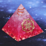 Reiki Pyramid~Orgonite pink tree of life Pyramid Healing crystal Stone plasma Orgone Energy generator Meditation tool Ion therapy