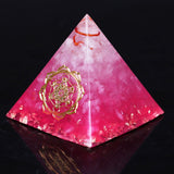 Reiki Pyramid~Orgonite pink tree of life Pyramid Healing crystal Stone plasma Orgone Energy generator Meditation tool Ion therapy