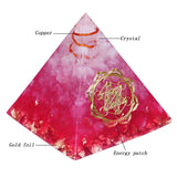 Reiki Pyramid~Orgonite pink tree of life Pyramid Healing crystal Stone plasma Orgone Energy generator Meditation tool Ion therapy