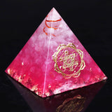 Reiki Pyramid~Orgonite pink tree of life Pyramid Healing crystal Stone plasma Orgone Energy generator Meditation tool Ion therapy