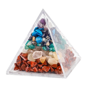 Pyramid Natural Crystal Gravel Acrylic DIY Resin Decor Craft Reiki Pyramid Mineral Ornaments