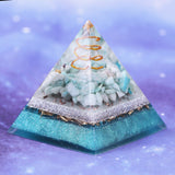 Reiki Pyramid~Reiki Amazonite Crystal Orgone Pyramid Healing Quartz Energy Points/Emf Protection Meditation Yoga Energy Generator