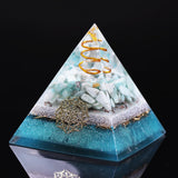 Reiki Pyramid~Reiki Amazonite Crystal Orgone Pyramid Healing Quartz Energy Points/Emf Protection Meditation Yoga Energy Generator