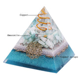 Reiki Pyramid~Reiki Amazonite Crystal Orgone Pyramid Healing Quartz Energy Points/Emf Protection Meditation Yoga Energy Generator