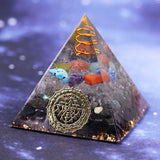 Reiki Pyramid~Reiki Orgone Pyramid Energy Generator Seven Chakra Meditation Yoga Development Labradorite Emf Shield Pyramid