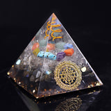 Reiki Pyramid~Reiki Orgone Pyramid Energy Generator Seven Chakra Meditation Yoga Development Labradorite Emf Shield Pyramid