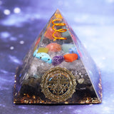 Reiki Pyramid~Reiki Orgone Pyramid Energy Generator Seven Chakra Meditation Yoga Development Labradorite Emf Shield Pyramid