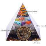 Reiki Pyramid~Reiki Orgone Pyramid Energy Generator Seven Chakra Meditation Yoga Development Labradorite Emf Shield Pyramid