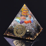 Reiki Pyramid~Reiki Orgone Pyramid Energy Generator Seven Chakra Meditation Yoga Development Labradorite Emf Shield Pyramid