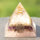 Reiki Pyramid~Rose Quartz Orgone Pyramid Emf Protection Meditation Yoga Energy Generator Reiki Charged Natural Raw Chakra Healing Orgonite