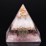 Reiki Pyramid~Rose Quartz Orgone Pyramid Emf Protection Meditation Yoga Energy Generator Reiki Charged Natural Raw Chakra Healing Orgonite