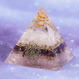 Reiki Pyramid~Rose Quartz Orgone Pyramid Emf Protection Meditation Yoga Energy Generator Reiki Charged Natural Raw Chakra Healing Orgonite