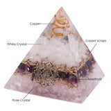 Reiki Pyramid~Rose Quartz Orgone Pyramid Emf Protection Meditation Yoga Energy Generator Reiki Charged Natural Raw Chakra Healing Orgonite