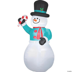 Airblown snowman w/candy cane